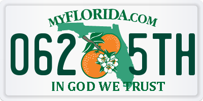 FL license plate 0625TH