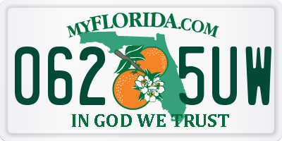 FL license plate 0625UW