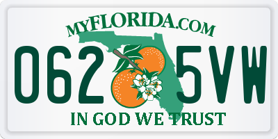 FL license plate 0625VW