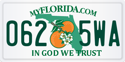 FL license plate 0625WA