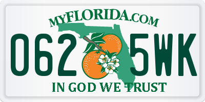 FL license plate 0625WK