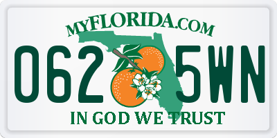 FL license plate 0625WN