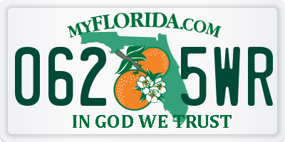 FL license plate 0625WR