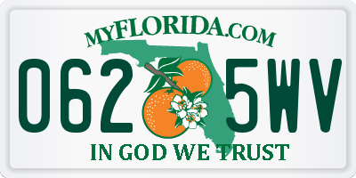 FL license plate 0625WV