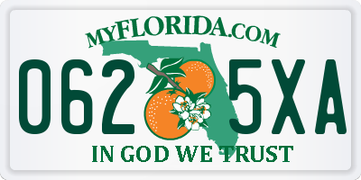 FL license plate 0625XA