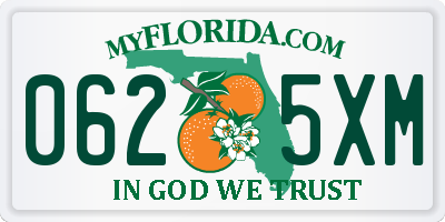 FL license plate 0625XM