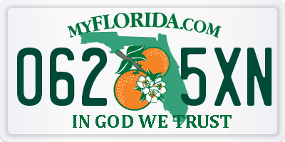 FL license plate 0625XN