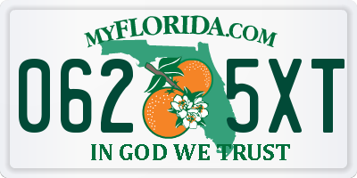 FL license plate 0625XT