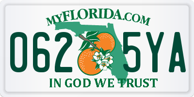 FL license plate 0625YA