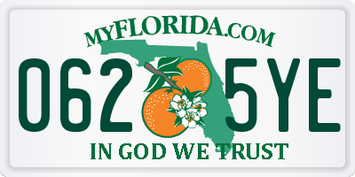 FL license plate 0625YE