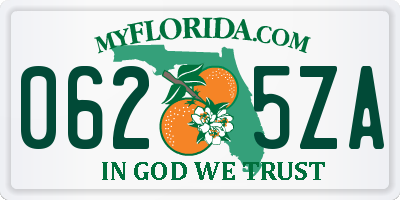 FL license plate 0625ZA