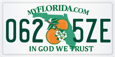 FL license plate 0625ZE