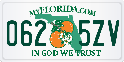 FL license plate 0625ZV