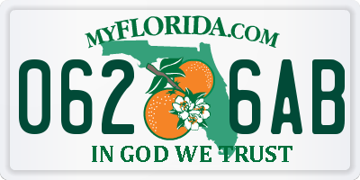 FL license plate 0626AB