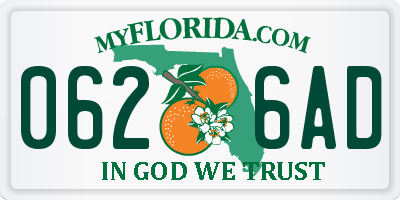 FL license plate 0626AD