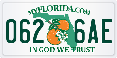 FL license plate 0626AE