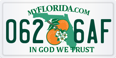 FL license plate 0626AF