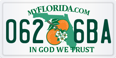 FL license plate 0626BA