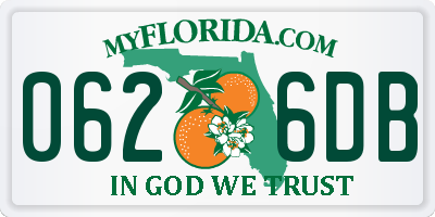 FL license plate 0626DB