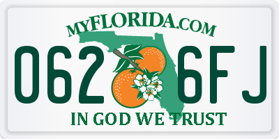 FL license plate 0626FJ