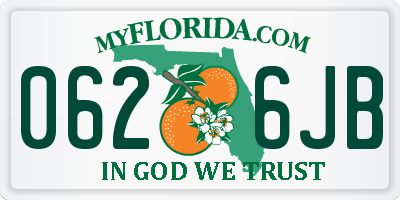 FL license plate 0626JB