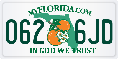 FL license plate 0626JD