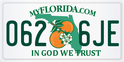 FL license plate 0626JE