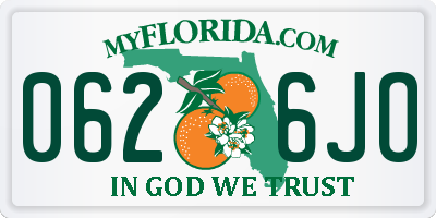 FL license plate 0626JO
