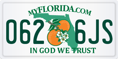 FL license plate 0626JS
