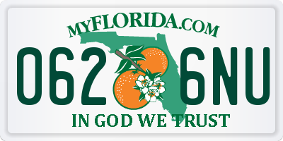 FL license plate 0626NU