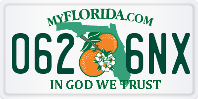 FL license plate 0626NX