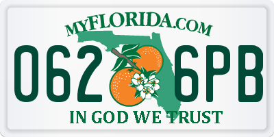 FL license plate 0626PB
