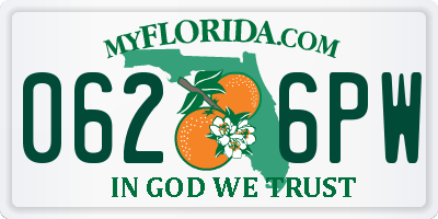 FL license plate 0626PW