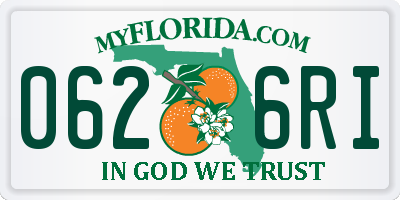 FL license plate 0626RI