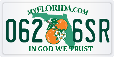 FL license plate 0626SR