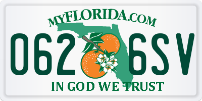 FL license plate 0626SV