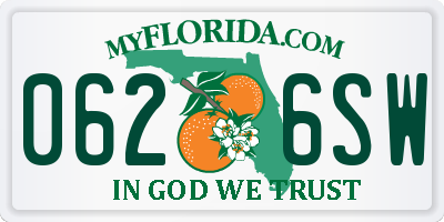 FL license plate 0626SW