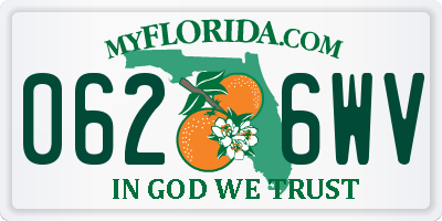 FL license plate 0626WV