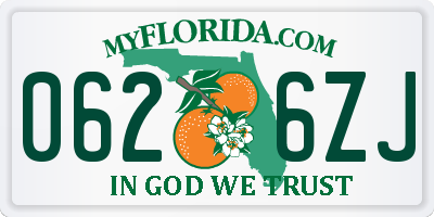 FL license plate 0626ZJ