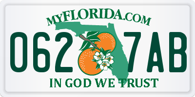 FL license plate 0627AB