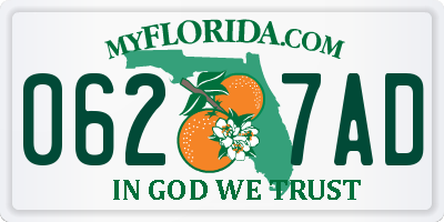 FL license plate 0627AD