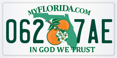 FL license plate 0627AE