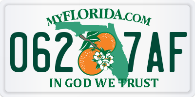 FL license plate 0627AF