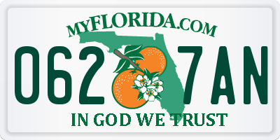 FL license plate 0627AN