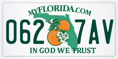 FL license plate 0627AV