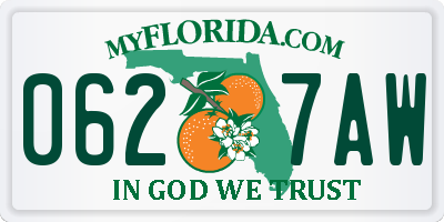 FL license plate 0627AW