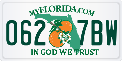 FL license plate 0627BW