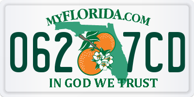 FL license plate 0627CD
