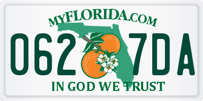 FL license plate 0627DA