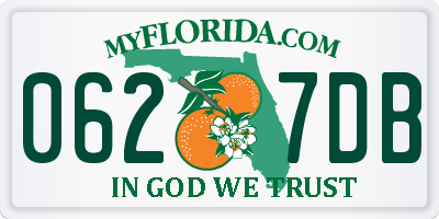 FL license plate 0627DB